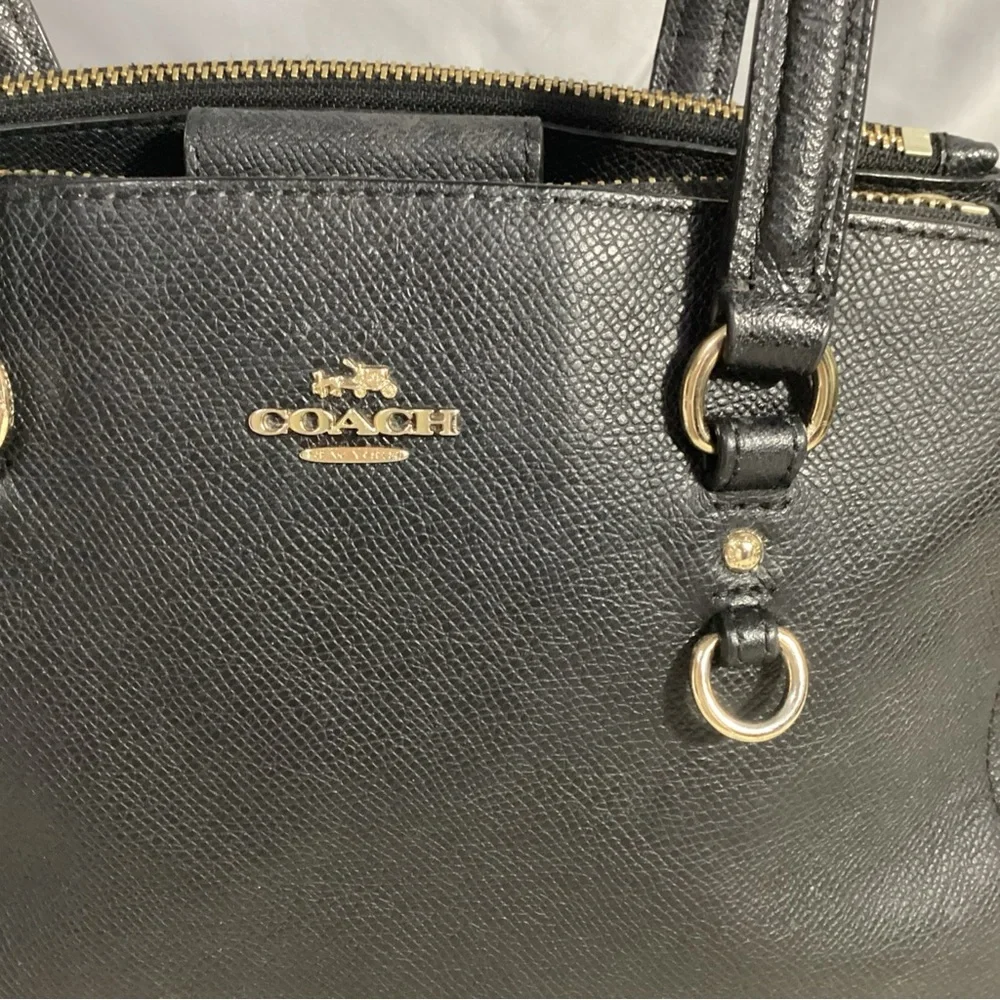Coach Stanton Carryall Black Leather Satchel Bag 36681